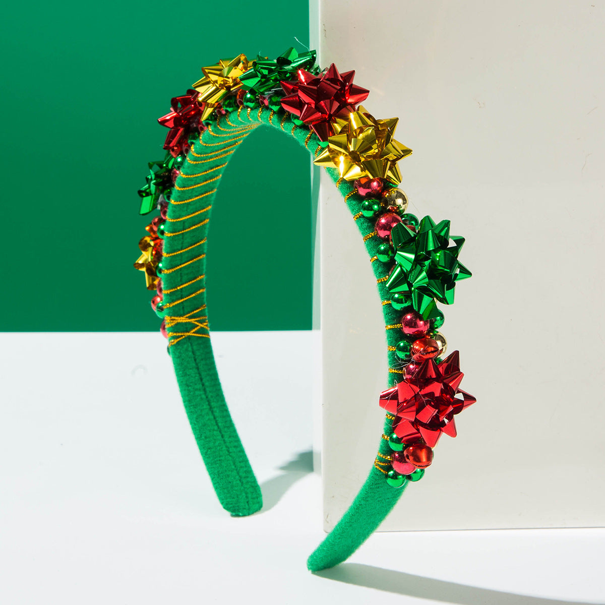 Christmas Red Green Jingle Bell Wraped Headband 6W6HBD363