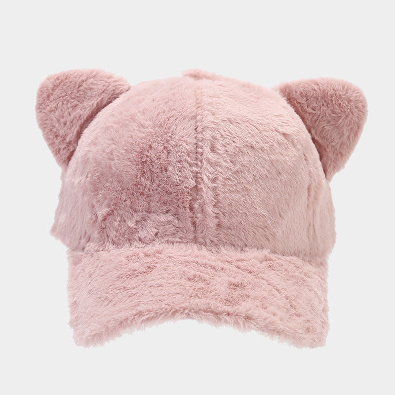 Cute Plush Cat Ears Warm Baseball Cap 6W6HAT536