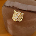 Sparkly Cubic Zircon Geometric Twisted Open Ring 6W6JRG375