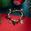 Christmas Snowflake Santa Claus Beaded Bracelet 6W6JBR649