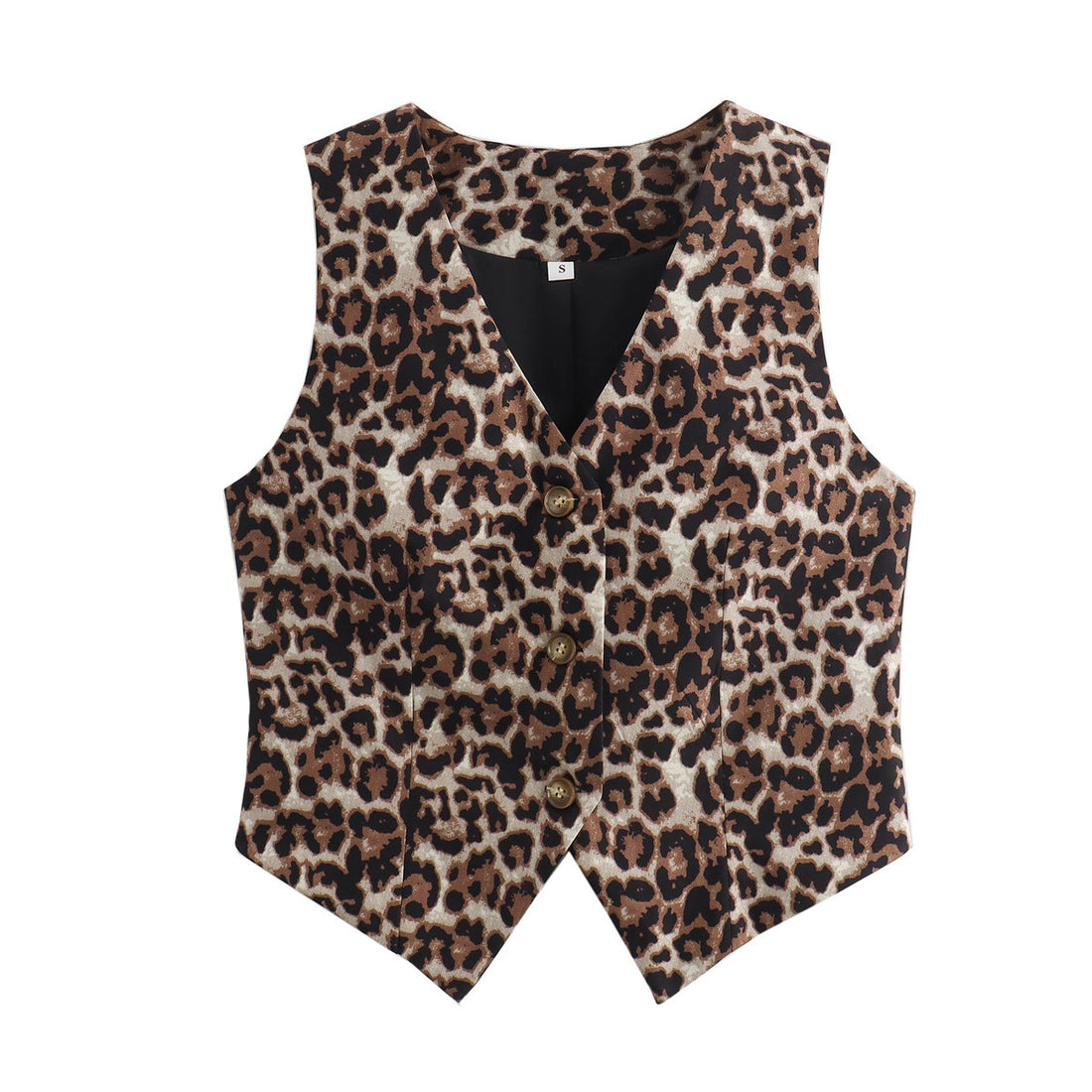 Leopard Print Sexy V-Neck Short Vest DPT0805