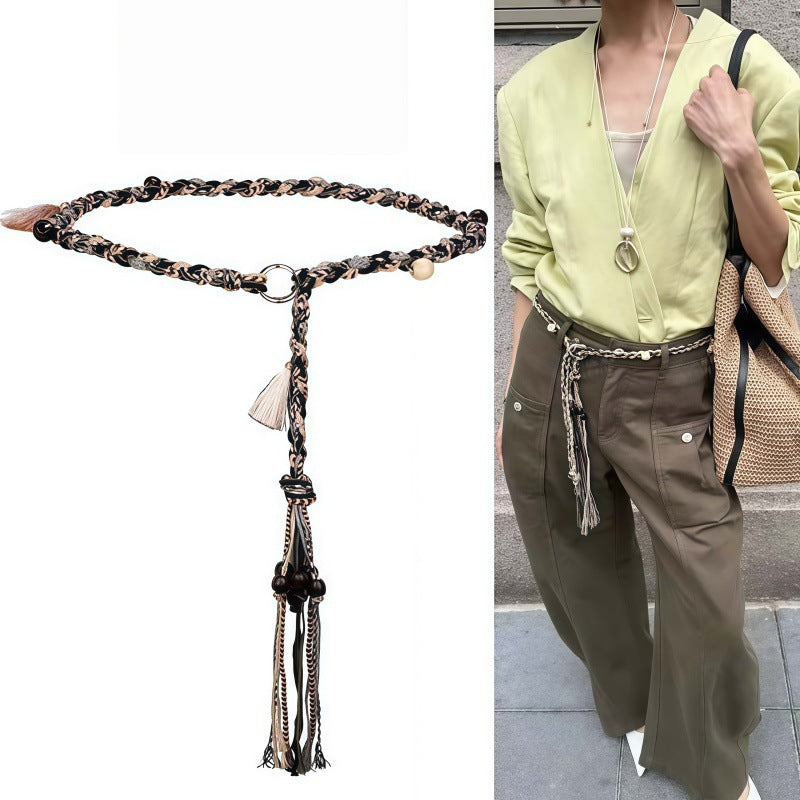 Ethnic-style Handmade Weave Tassel Belt 6W6JBT240