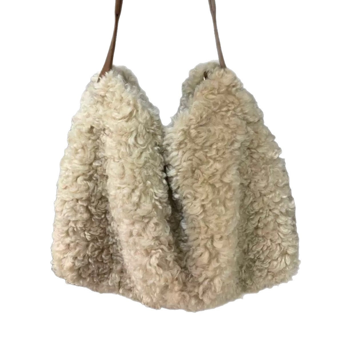 Faux Fur Leather Spliced Crossbody Tote Shoulder Bag 6W10BBG1883