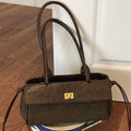 Vintage Quilted Faux Suede Baguette - DippedShop Wholesale - #1603