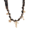 Stylish Rope Braided Bowknot Pendant Necklace 6W6JNC642