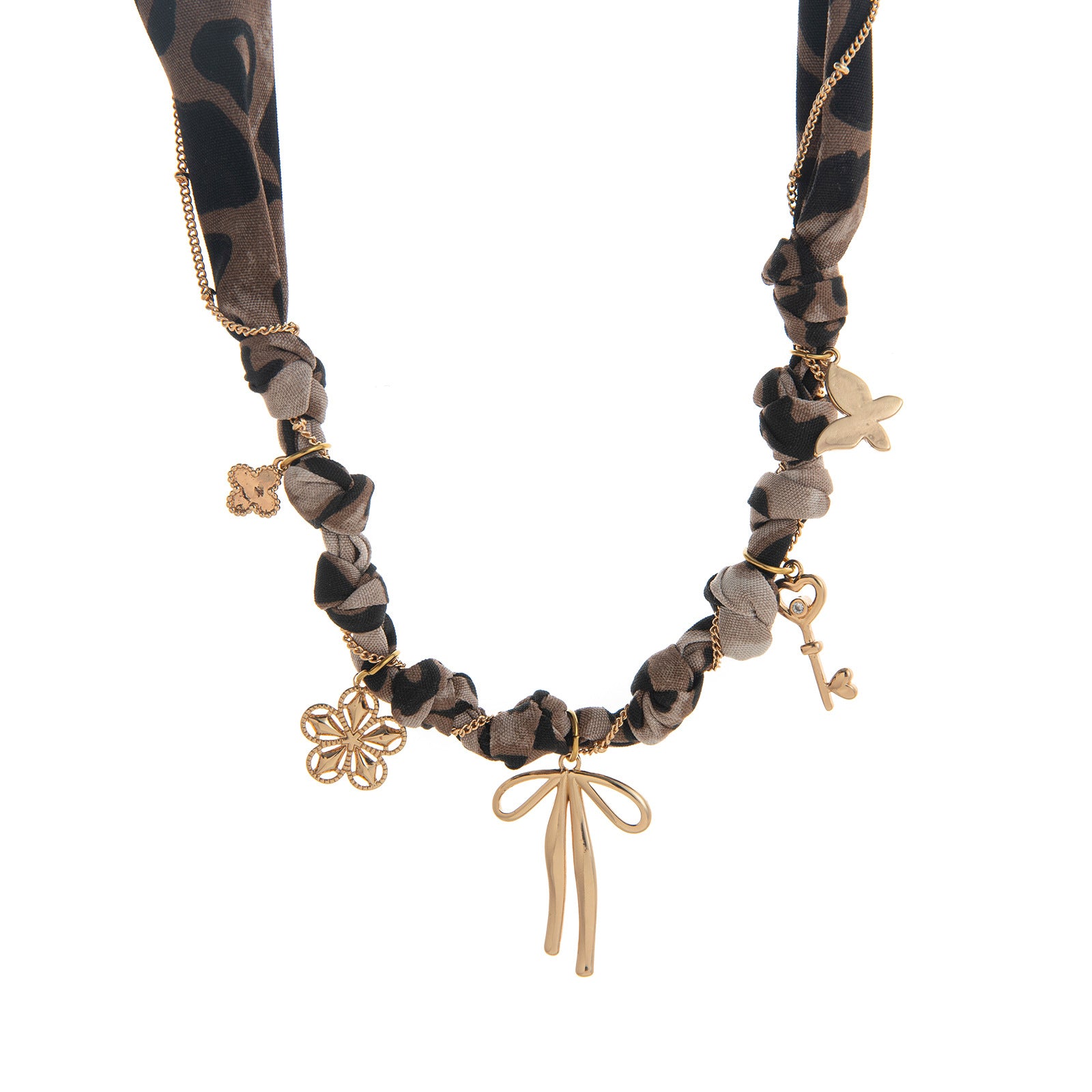 Stylish Rope Braided Bowknot Pendant Necklace 6W6JNC642