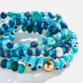 Vintage Irregular Natural Stone Beaded Bracelet Set 6W6JBR509
