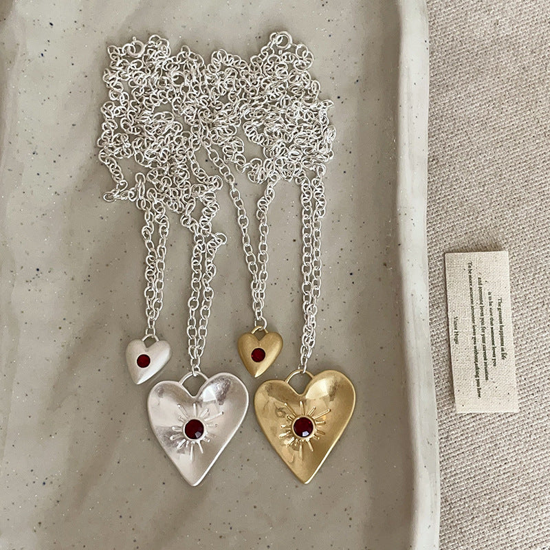 Red Zirconia Heart Choker - DippedShop Wholesale - #0835
