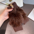 Leopard Faux Fur Fingerless Gloves - DippedShop Wholesale - #3507