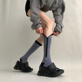 Simple Zipper Striped Calf Socks 6W8FSO763