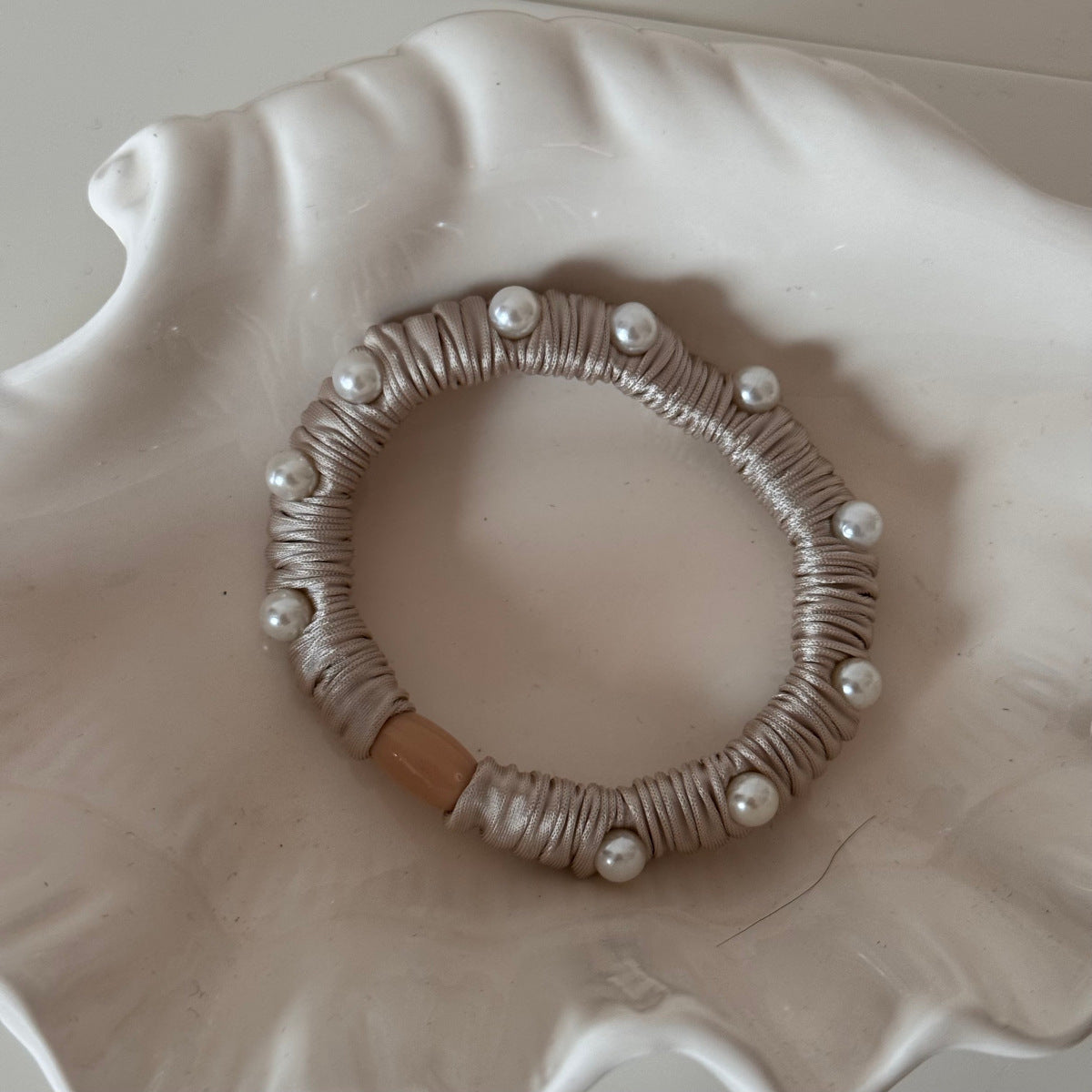 Stylish Pearl Stain High Elastic Scrunchies 6W6HSR513