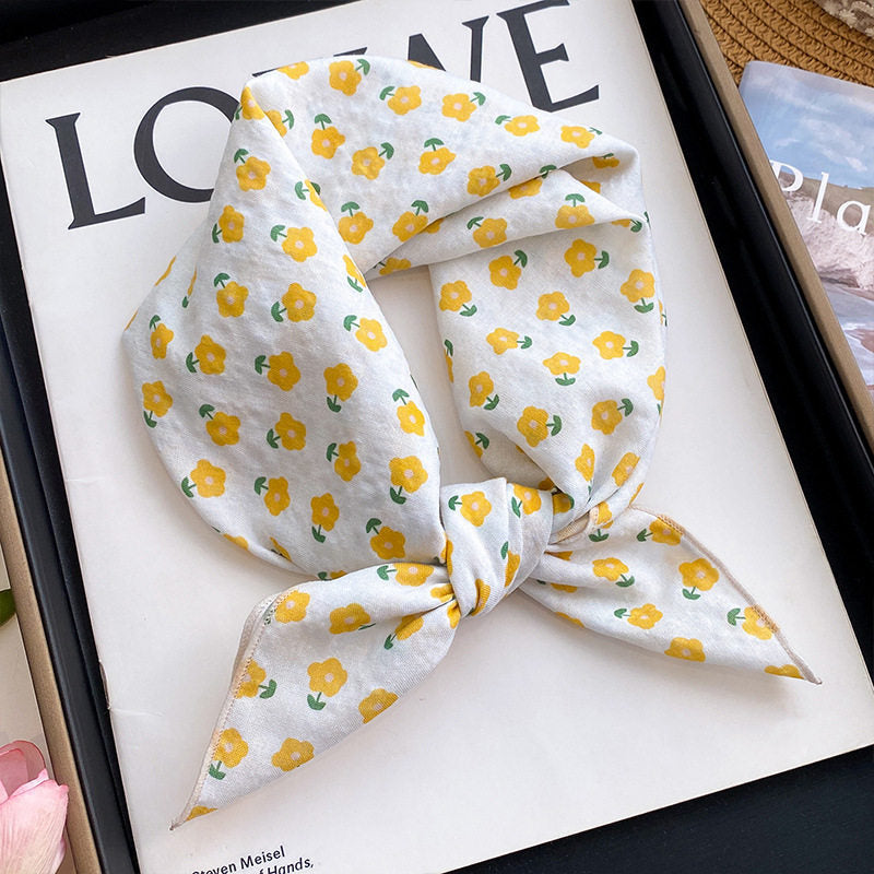Sweet Floral Print Soft Silk Scarf 6W6NSI202