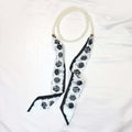 Elegant Floral Print Pearl Scarf Skinny Heanband MK2BW6W6HBD121