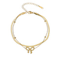 Bowknot Gold Plated Layered Sn - DippedShop Wholesale - #2531