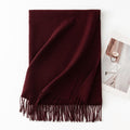 Minimalist Solid Color Tassel Scarf 6W6NSW306