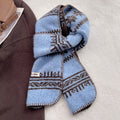 Vinatge Fair Isle Jacquard Warm Knit Scarf 6W6NSC77