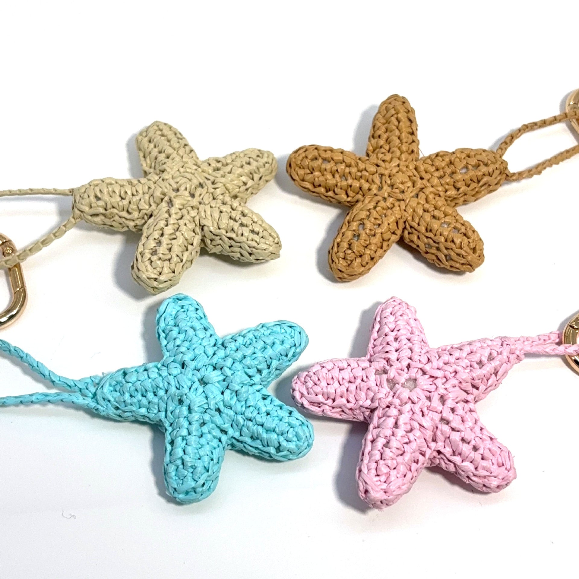 Cute Handmade Raffia Starfish Keychain Bag Charm MK2ZCAS6W10BBC47