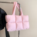 Simple Solid Color Soft Puffer Tote Bag 6W10BBG1801