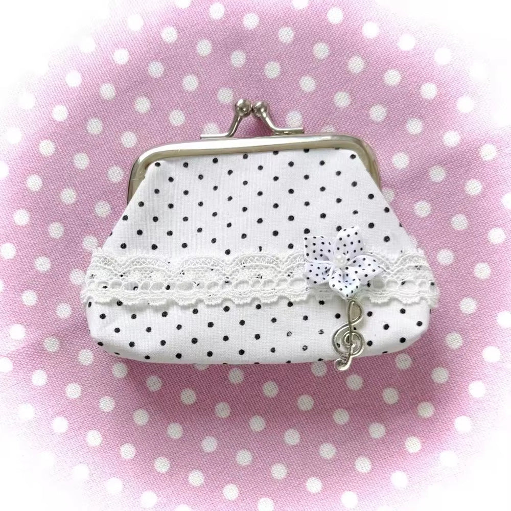 Polka Dot Lace Coin Purse - DippedShop Wholesale - #7203