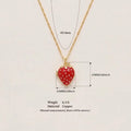 Cute Strawberry Pendant Rhinestone Locket Necklace 6W6JNC421L