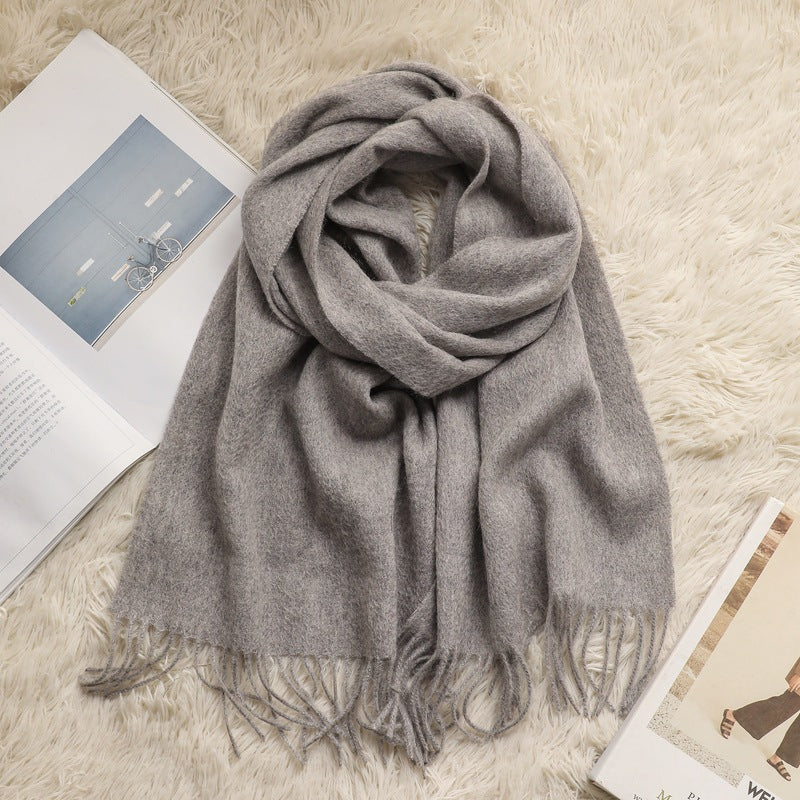 Solid Color Fringe Scarf - DippedShop Wholesale - #3651