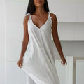 V-Neck String Shoulder Dress - DippedShop Wholesale - #6387