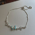 Vintage Butterfly Charm Cubic Zirconia Chain Bracelet 6W6JBR495