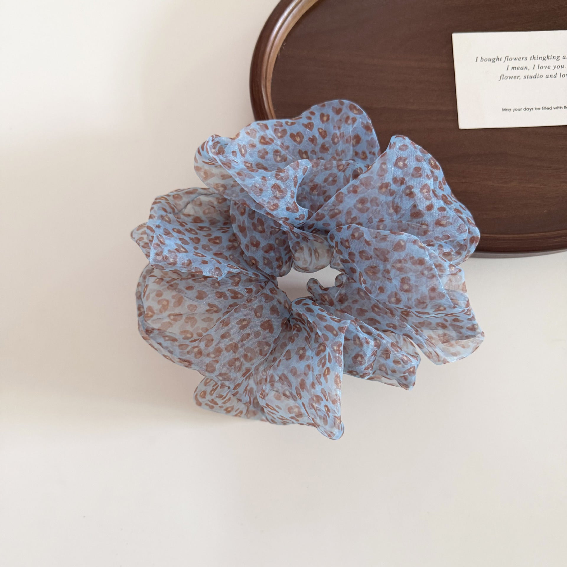 Retro Fluffy Organza Plaid Hair Scrunchies MK2BW6W6HSR79