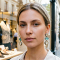 French Style Geometric Stone Pendant Drop Earrings 6W6JER608