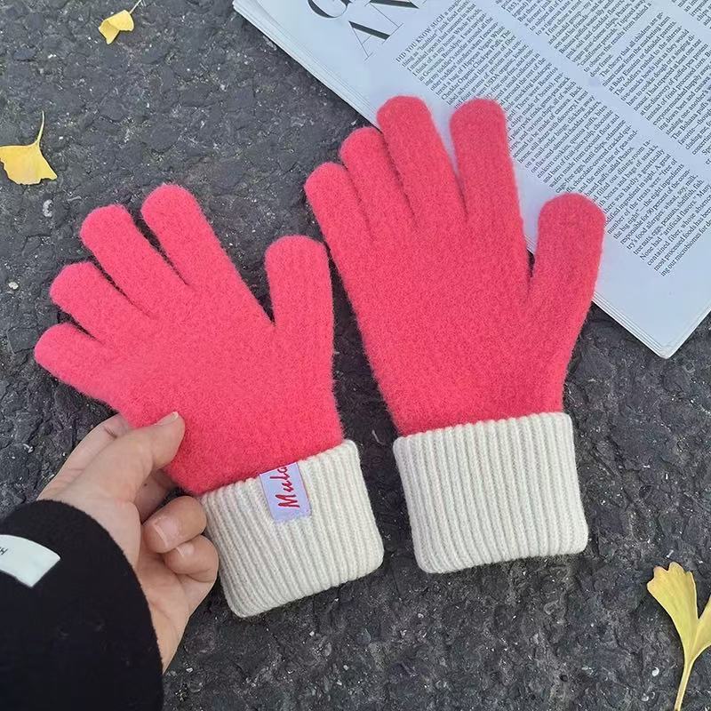 Winter Color Block Touch Screen Knit Gloves 6W6GLO58