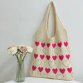 Love Pattern Knit Tote - DippedShop Wholesale - #3283