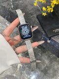 Elegant Stainless Steel Textured Watch Band 6W6JWA107