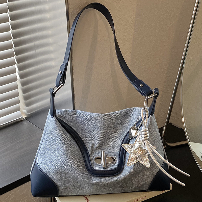 Stylish Color Block Metal Buckle Shoulder Bag 6W10BBG1350