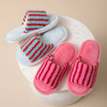 Striped Plush Slippers - DippedShop Wholesale - #9459