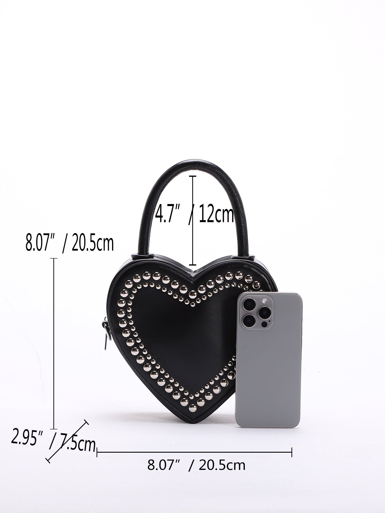 Punk Studded Heart Handbag - DippedShop Wholesale - #5443
