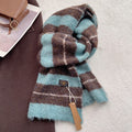 Thick Warm Soft Color Block Striped Shawl Scarf 6W6NSC78