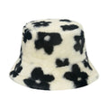 Cute Floral Print Color Block Plush Bucket Hat 6W6HAT822