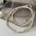 Vintage Double Layered Pearl Beaded Choker Necklace 6W6JNC442