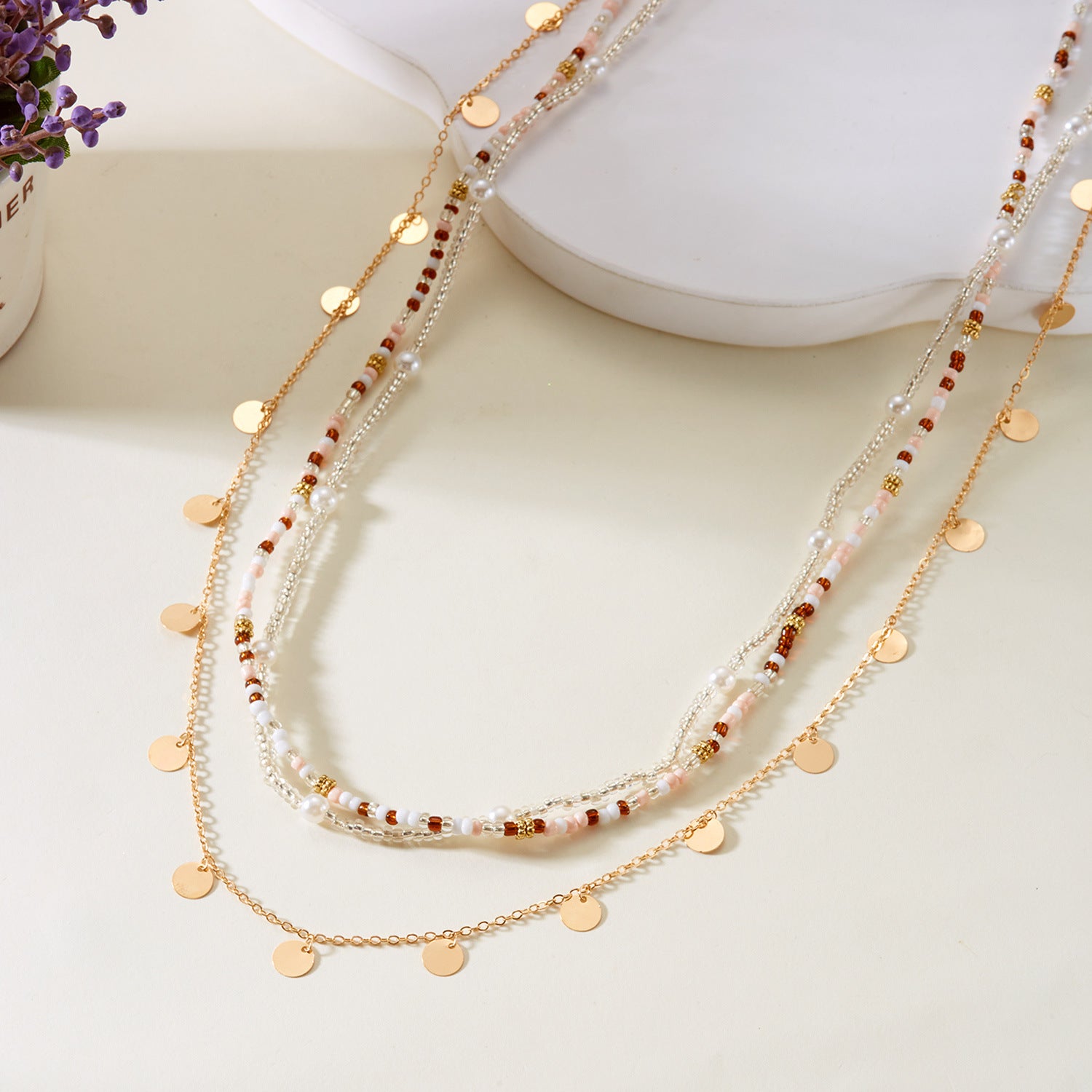 Classic Bead Tassel Layered Ad - DippedShop Wholesale - #1395