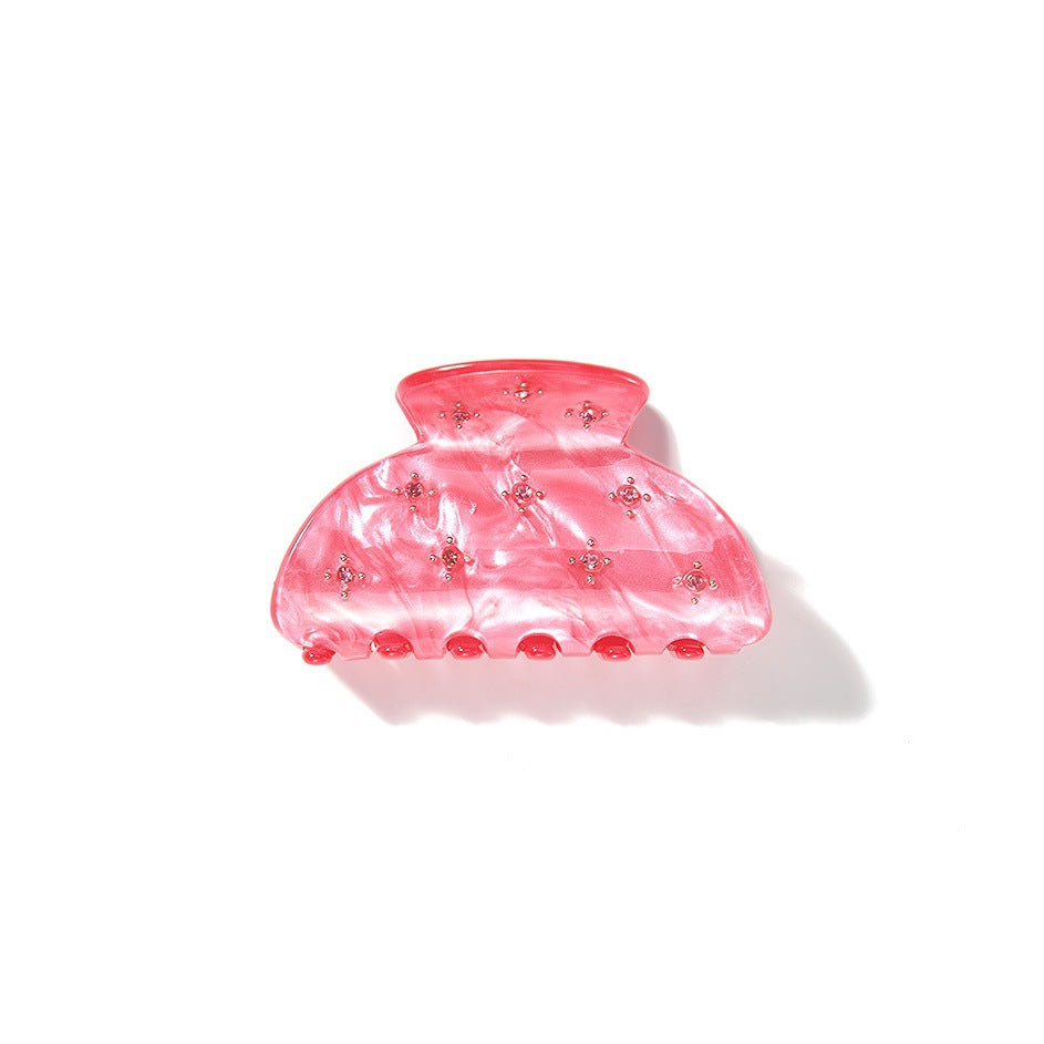 Cute Floral Rhinestone Acetate Medium Hair Claw 8AS6HCP257T