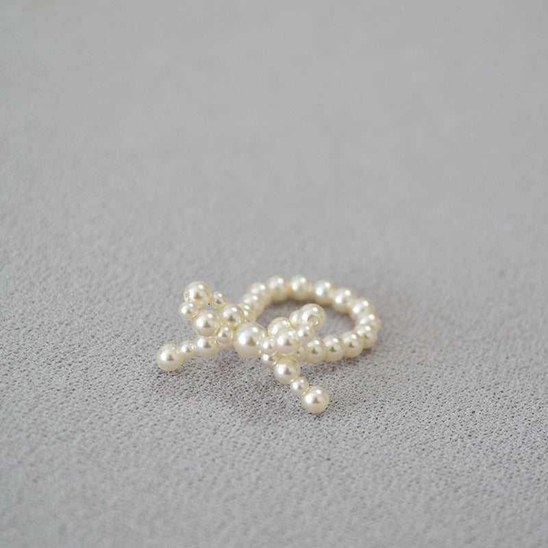 Pearl Bow Stud Earrings - DippedShop Wholesale - #8515