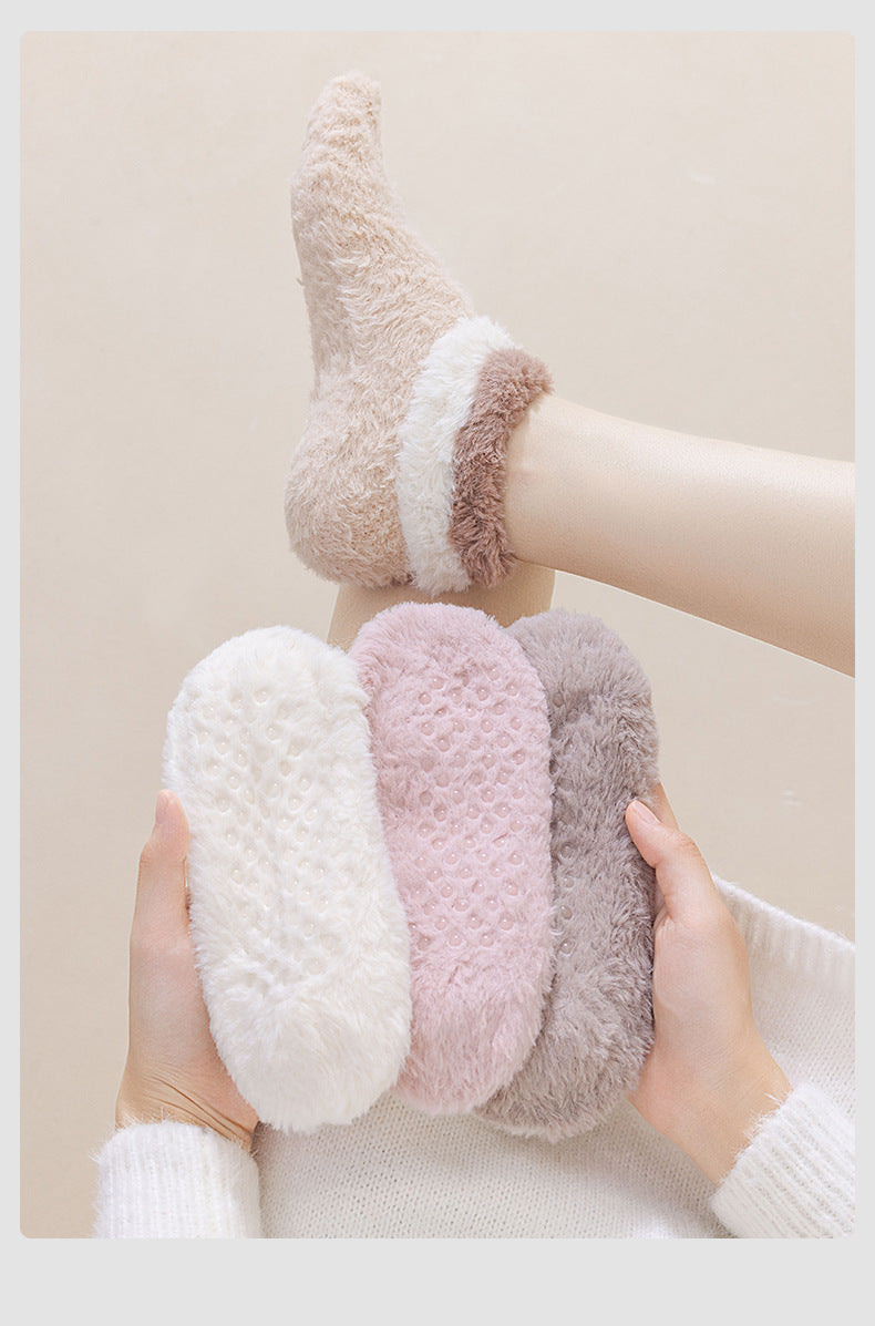 Fuzzy Non-Slip Slipper Socks - DippedShop Wholesale - #6963