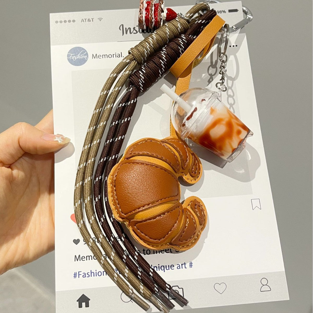 Chic Croissant Star Pendant Keychain Bag Charm 6W10BBC352