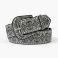 Fashion Floral Embossed Studded Leather Belt MK2LEEP6W6JBT37