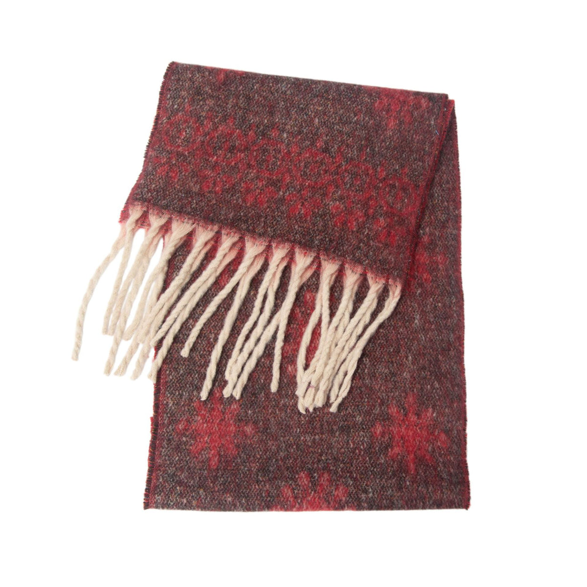 Vintage Jacquard Cashmere-Feel Tassel Shawl Scarf 6W6NSC121