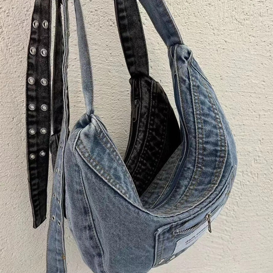 Retro Washed Crescent Shoulder Crosbody Bag 6W10BBG1394
