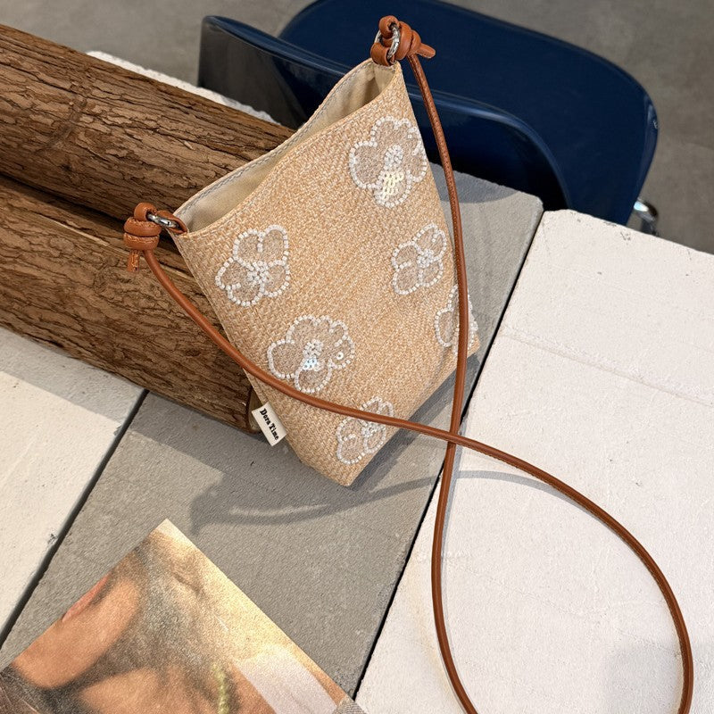 Vintage Floral Emroidery Crossbody Phone - DippedShop Wholesale - #4883