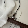 Natural Stones Metal Heart Pendant Necklace 6W6JNC687