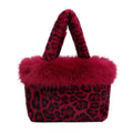 Leopard Print Faux Fur Tote Bag 6W10BBG1881