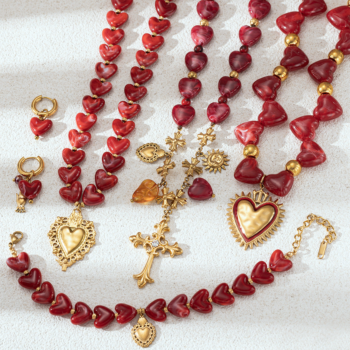 Acrylic Heart Choker Necklace - DippedShop Wholesale - #9987